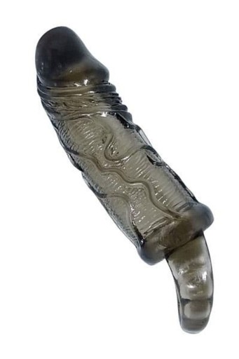 Predĺžený rukáv na penis, super elastický TPR materiál Čierny