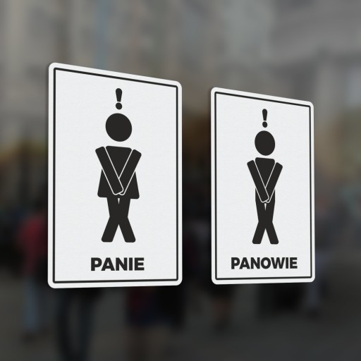 Dámska toaleta, Pánska toaleta - nálepky na dvere
