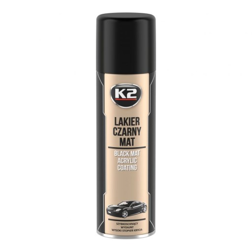 K2 MATNÁ AKRYLÁTOVÁ LEŠKA MATNÁ ČIERNA SPREJ 500ml