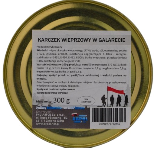 Bravčová krkovička v želé 300 g, vojenská konzerva