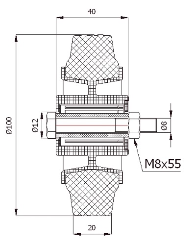 11T Koleso s montážnou sadou, priemer 100 mm, 60 kg