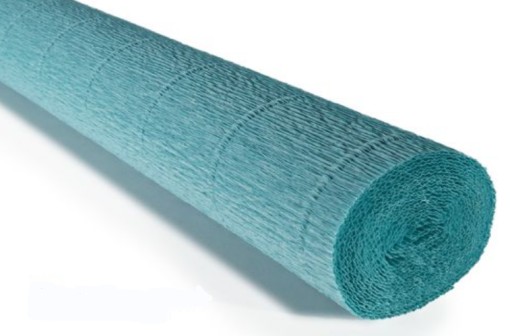 Krepový papier, taliansky krep, 180 g, krčený hodvábny papier, č.17E3, azúrovo modrý