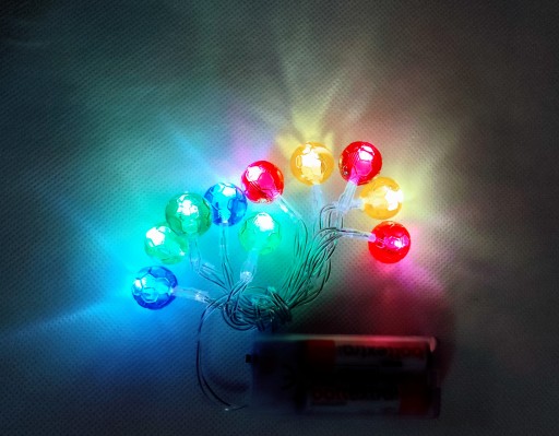 Girlandová reťaz z farebných svetiel, 10 ks LED, 100 cm