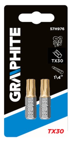 GRAFITOVÝ SKRUTKOVACÍ BIT TX30x25MM 2KS 57H976