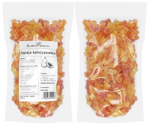 KANDIDOVANÁ PAPAYA KOCKOVÁ 500g PRÍRODNÁ KOCKOVÁ OBJEDNAČKA ZDRAVÁ KUCHYŇA