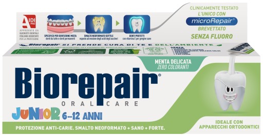BIOREPAIR JUNIOR ZUBNÁ PASTA PRE DETI 6-12 ROKOV FLUORID ZDARMA 75ml