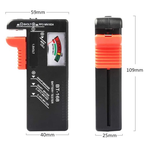ANALOGOVÝ TESTER METER PRE BATÉRIE AA AAA R14 R9