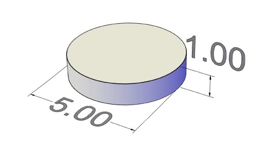 Neodymový magnet valcový MW 5x1 N38 50 ks