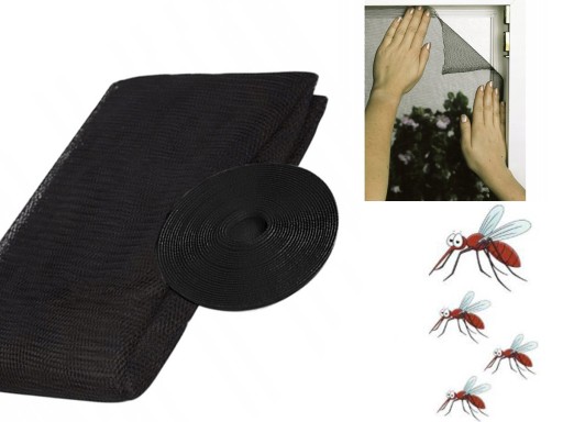 SIEŤKA NA KOMÁRY OKENNÁ HMYZ KOMÁRE 130x150 + VELCRO
