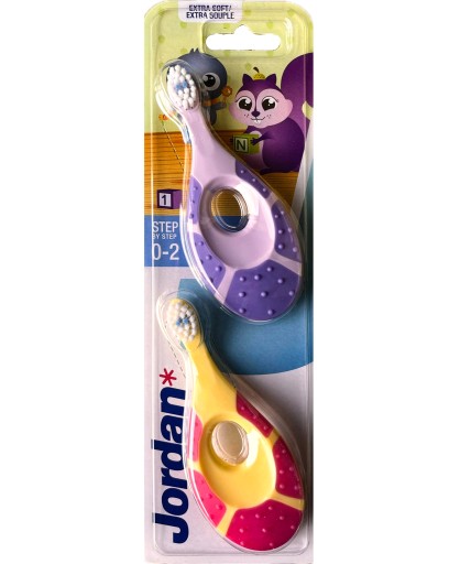 JORDÁNSKO KROK ZA KROKOM ZUBNÁ KEFKA PRE DETI BOJČATÁ 0-2 L DUO BALENIE