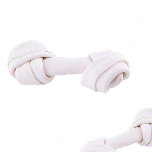 MACED BONE Zviazaná biela maškrta pre psa, 11 cm