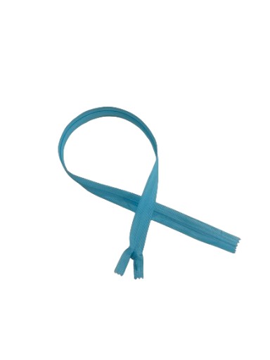 PAUZA NA Zips KRYTÁ ČIPKA 60cm # MODRÁ MODRÁ