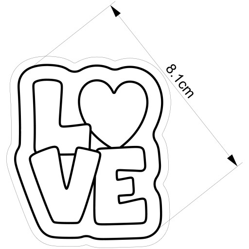 PREMIUM formička Vykrajovačka na perníky a sušienky VALENTÍNSKE LOVE srdce 8cm