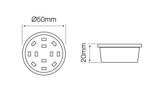 LED zdrojová lampa 50mm 5W 230V neutrálna biela