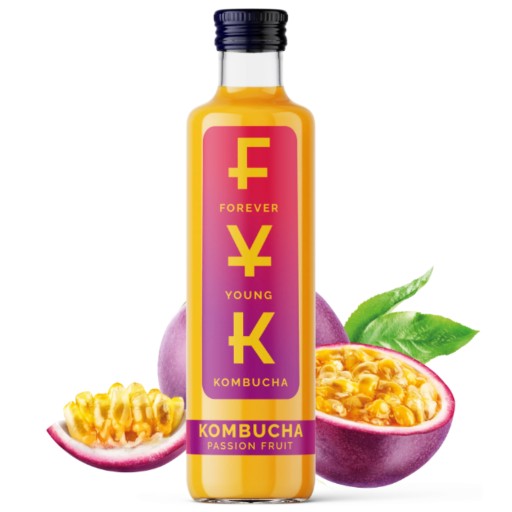 Kombucha Marakuja čaj 0,25l Forever Young nápoj FYK 250ml MUČENKA