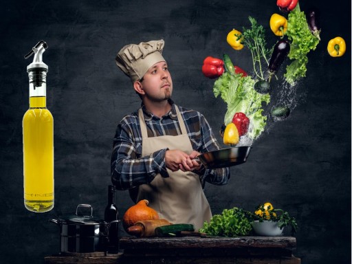 SKLENENÁ FĽAŠA S NÁPLŇOU A DÁVKOVAČOM NA OLIVOVÝ OLEJ VÍNNY OCOT 250ml