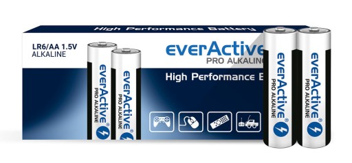 10x LR6 AA everActive PRO alkalické batérie (balenie)
