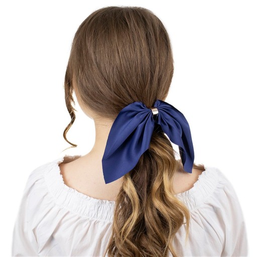 Gumička do vlasov SCRUNCHIES, mašľa, námornícka modrá