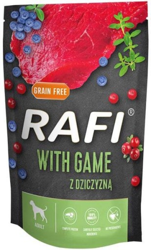 DOLINA NOTECI RAFI Mokré krmivo pre psov GAME BLUEBERRY CRANBERRY 500G