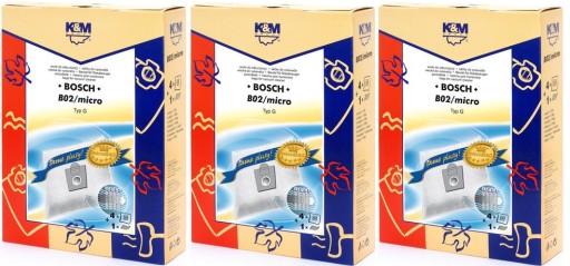 K&M FB02 BOSCH MICRO vrecká do vysávača 4 ks + Typ G syntetický filter