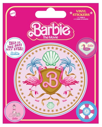 Barbie Filmová nálepka pre deti Sada 5 ks nálepiek 10x12,5 cm