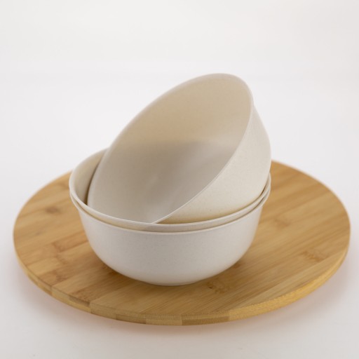 3 xx Béžová PLASTOVÁ MISKA 1,5 L kuchynské okrúhle Ø 18 cm veľké misy