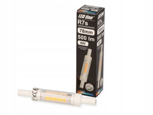 LED halogénové vlákno R7S 6W 78mm 2700K Teplé mini