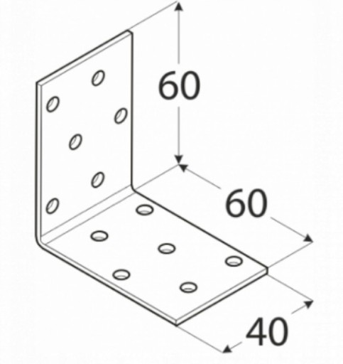 INŠTALAČNÝ UHOL KM3 TESÁR 60X60X40 10 ks.