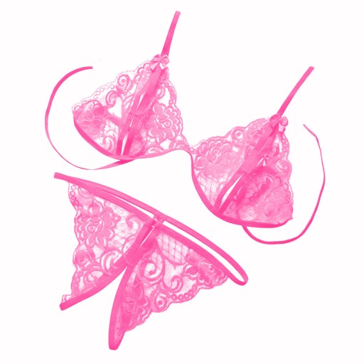 ČIPKOVÁ RUŽOVÁ PODPRSENKA A NOHAVIČKY, SEXY SPÁDLA