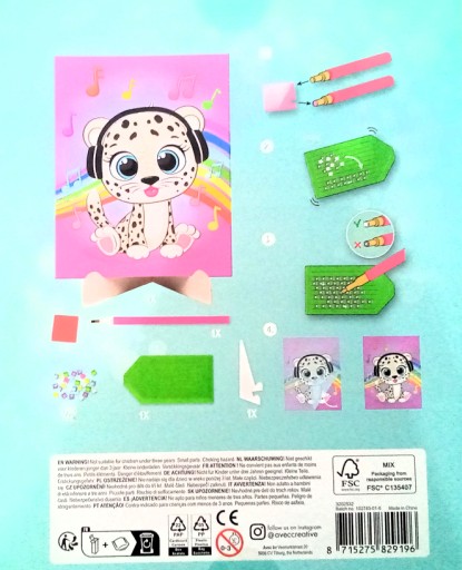 DIAMANTOVÁ MAĽBA VEĽKÝ OBRAZ 18cm x 23cm HUDOBNÝ TIGER Urob si sám