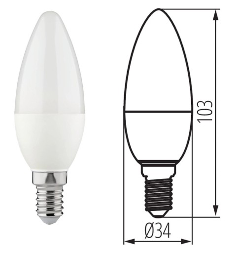 Kanlux IQ-LED sviečková žiarovka C35 E14 s malým závitom 3,4 W = 40 W teplá biela