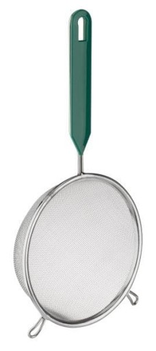 Nerezové kuchynské sitko, kov, 10 cm, zelené