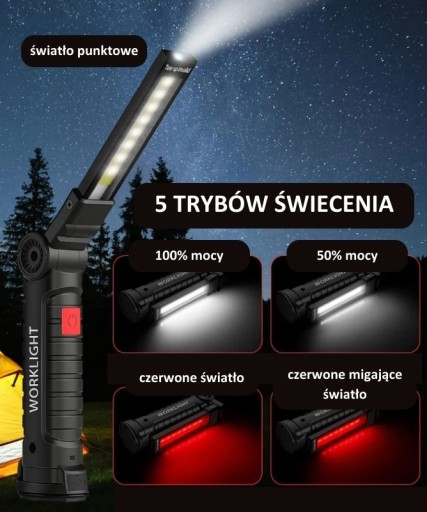 DIELENSKÁ LAMPA GARÁŽOVÁ LAMPA 5 V 1 LED