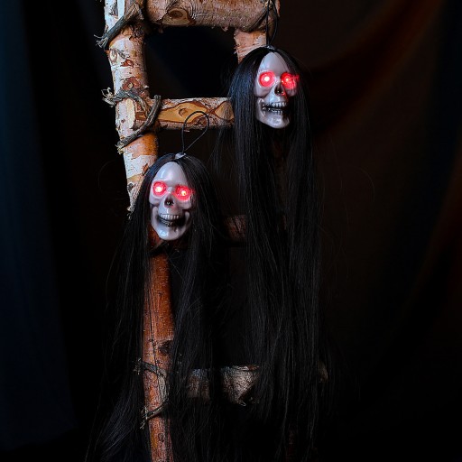 ZAVISIACA SVIETIACA HLAVA LEBKA LED DEKORCIA DO VLASOV HALLOWEENSKA OZNAKA 50cm