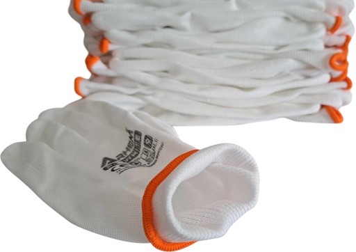 12 PÁR pracovných rukavíc potiahnutých bielym polyuretánom, veľkosť 10-XL