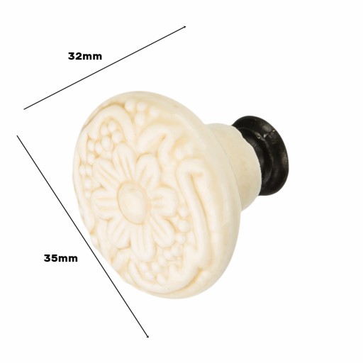 Pieskový porcelánový gombík LARISA s motívom FI35