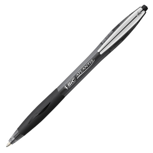 BIC ATLANTIS Mäkké automatické guľôčkové pero ČIERNA x 3
