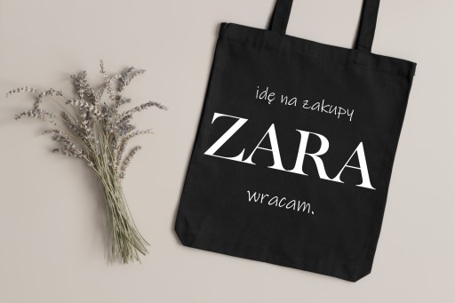 Nákupná taška Cotton Shopper s potlačou čiernej farby ako darček