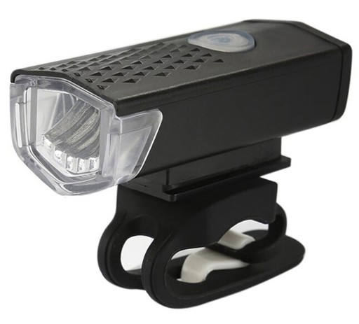 BICYKEL PREDNÉ SVETLO LED USB BATÉRIA S RUKOVOU PREDNÁ ČIERNA ZD41B