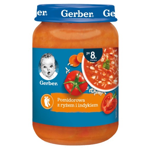 Gerber Paradajková polievka s ryžou moriak 8 mesiacov 190g