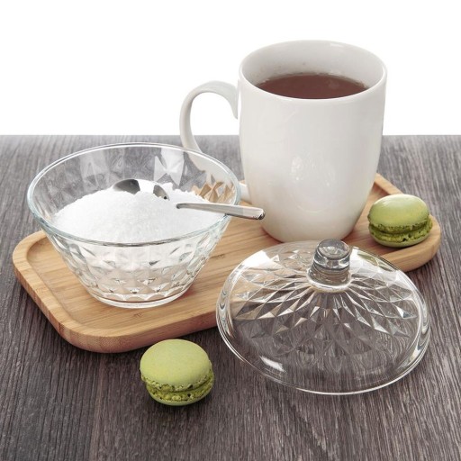 Cukornička SUGAR BOWL sklenená nádoba s vrchnákom