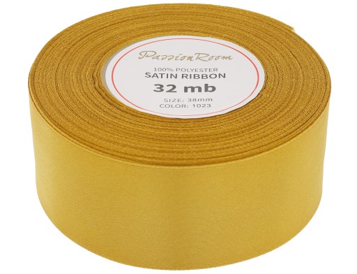 Saténová stuha na ozdobu, ozdobná, svätá svadba, 38mm, 32mb, zlatá