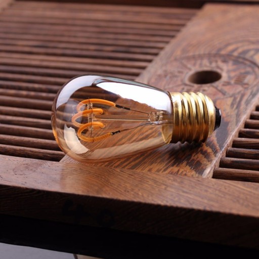 LED žiarovka E27 S14 0,5W jantárová girlandová špirála