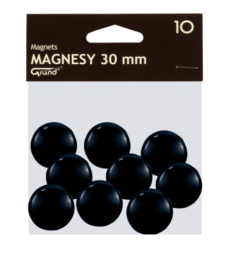Kancelársky magnet na tabule 30 mm GRAND čierny 10 ks