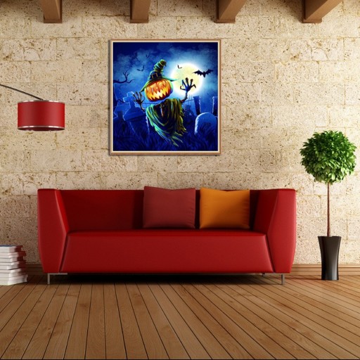 Tekvica krížikovým stehom - DIY bez rámu