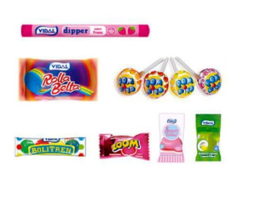 Vidal PARTY MIX Jellies Lollipops Gums 150g