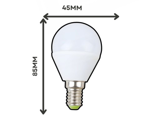 LED guľová žiarovka, neutrálna E14, 2W, G45