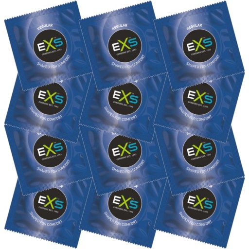 Kondómy EXS REGULAR, sada 25 kusov, klasické, zvlhčené a nasadené