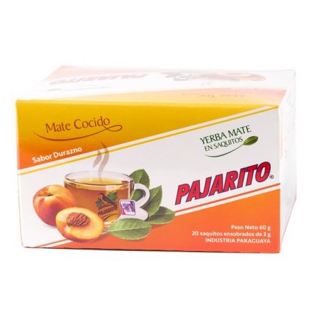 Yerba Mate Pajarito Broskyňové vrecúška 20x3g