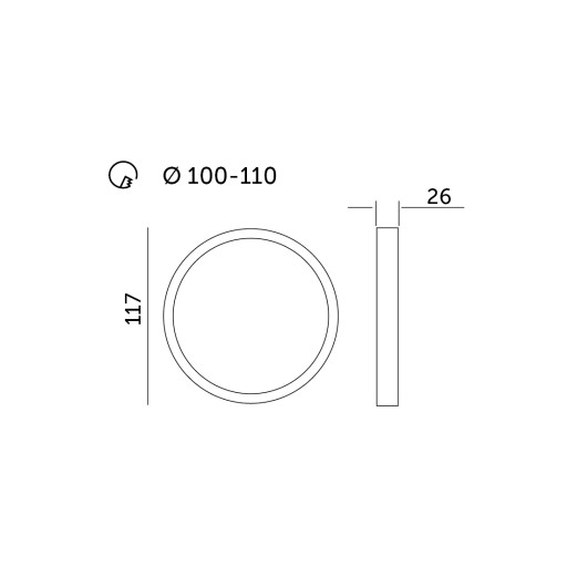 LED svietidlo PARETI CIRCLE X 6W, neutrálna biela, zápustné